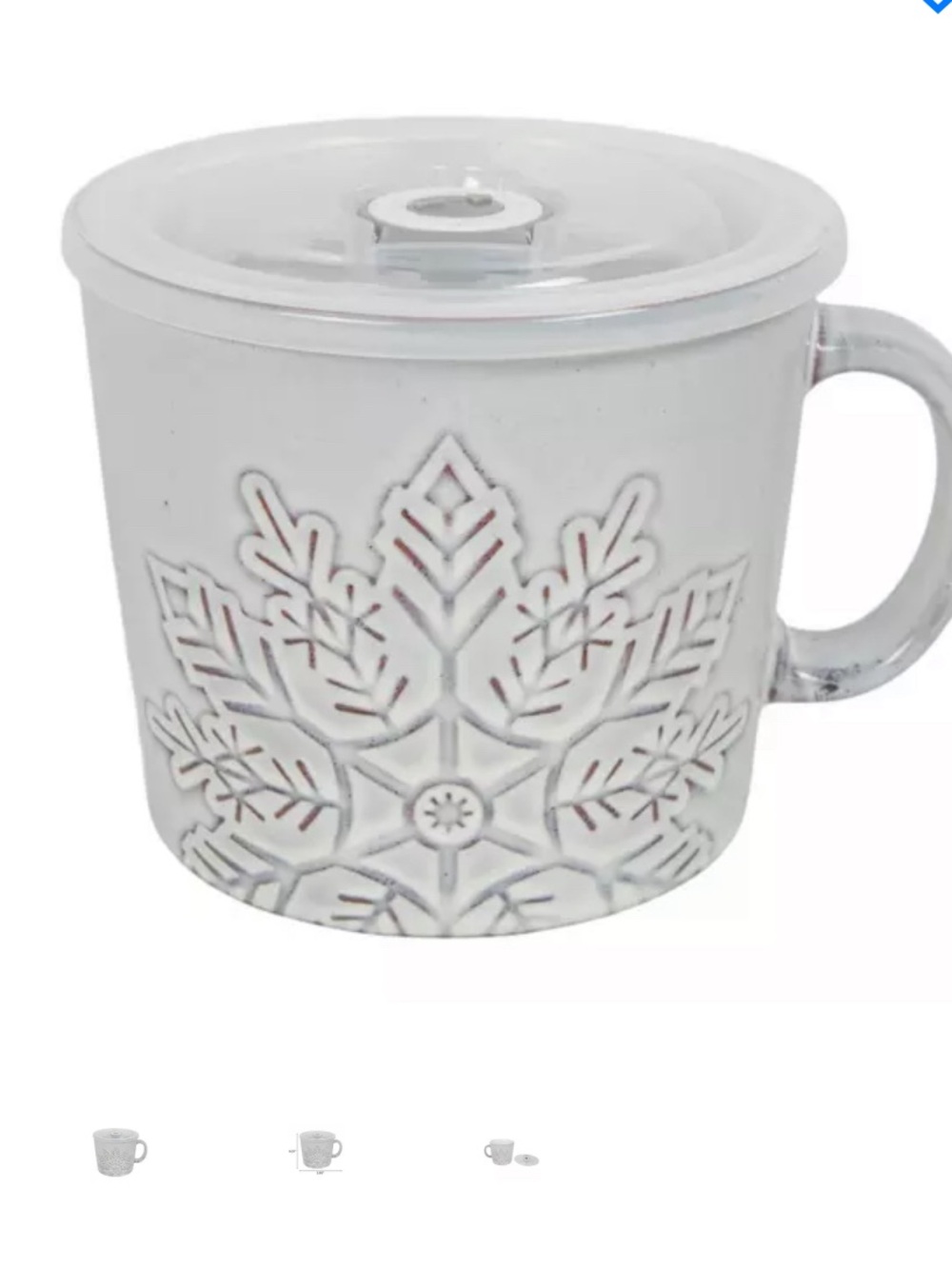 Light Grey Snowflake Soup Mug